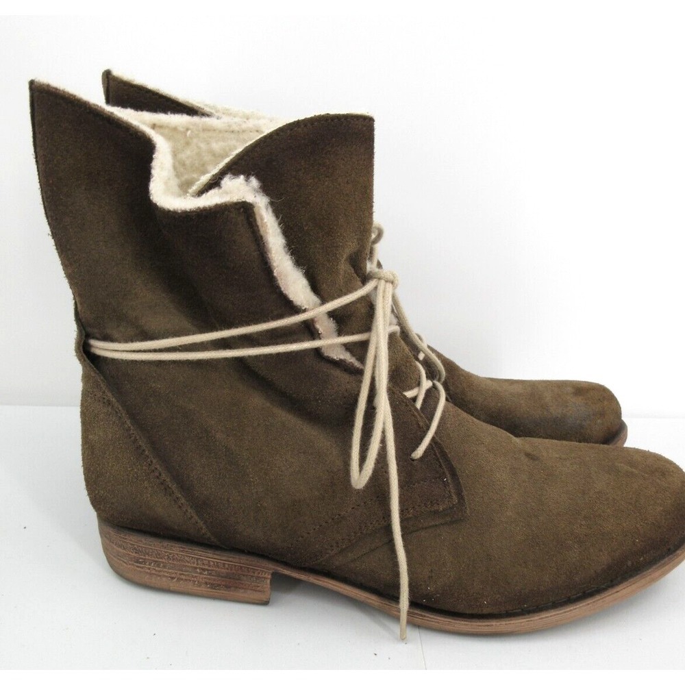 Eric Michael Sofia Wool Insulated Brown Suede Ankle Boots Women's EUR 40 US 9